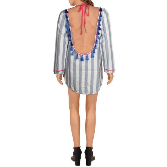 (NWT) Soleil Open Back Striped Mini Dress Size 6/8 - Picture 1 of 5